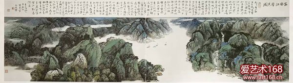 衣惠春山水画作品之267——巜富春江春色图》