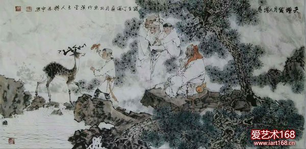 画家赫兴中作品欣赏——《天增岁月人增寿》