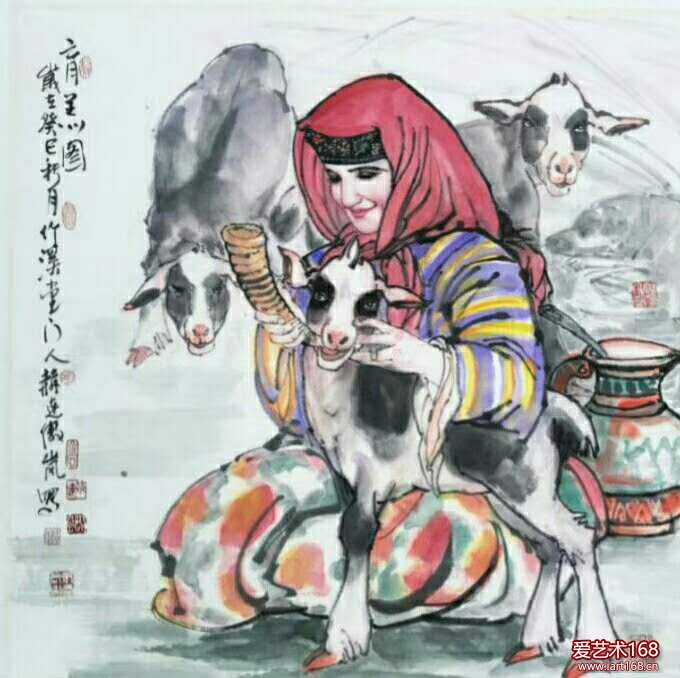 赫连傲岚作品欣赏——《育羔图》