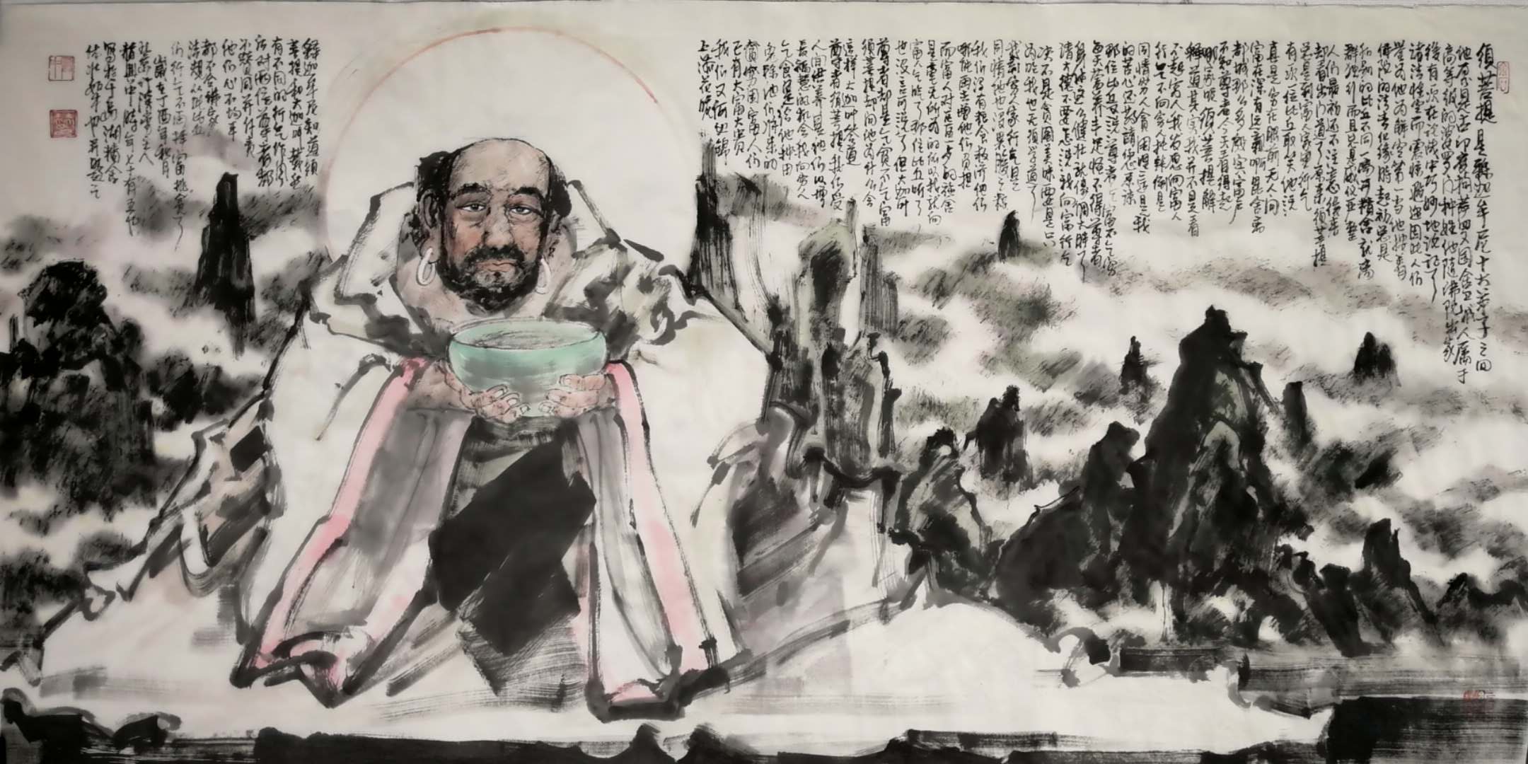 赫兴中人物画作品——《释迦摩尼十大弟子》